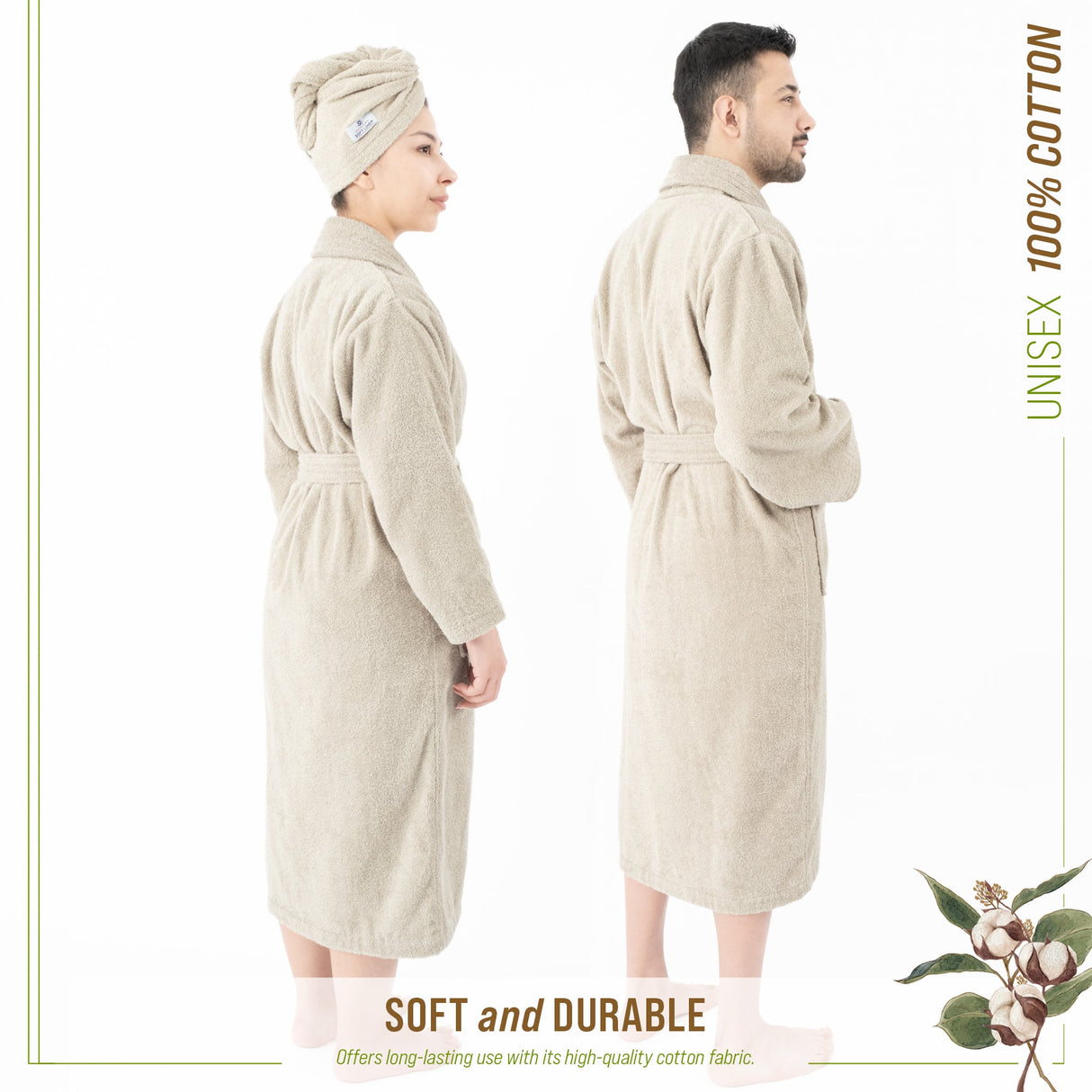 American Soft Linen, 100% Cotton Robes for Women and Men, Soft Lightweight Unisex Couple Turkish Bathrobes Wholesale From American Soft Linen