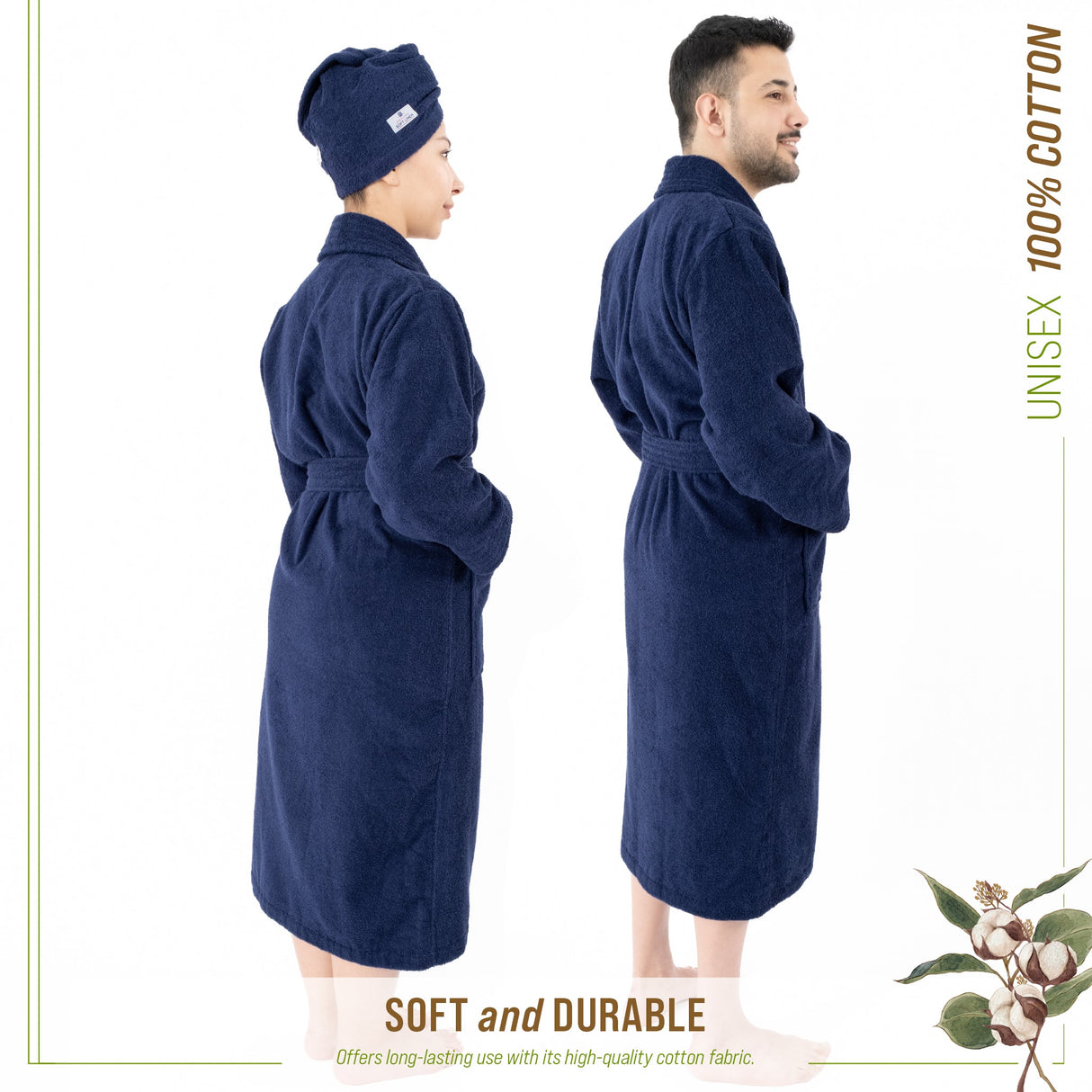 American Soft Linen, 100% Cotton Robes for Women and Men, Soft Lightweight Unisex Couple Turkish Bathrobes Wholesale From American Soft Linen