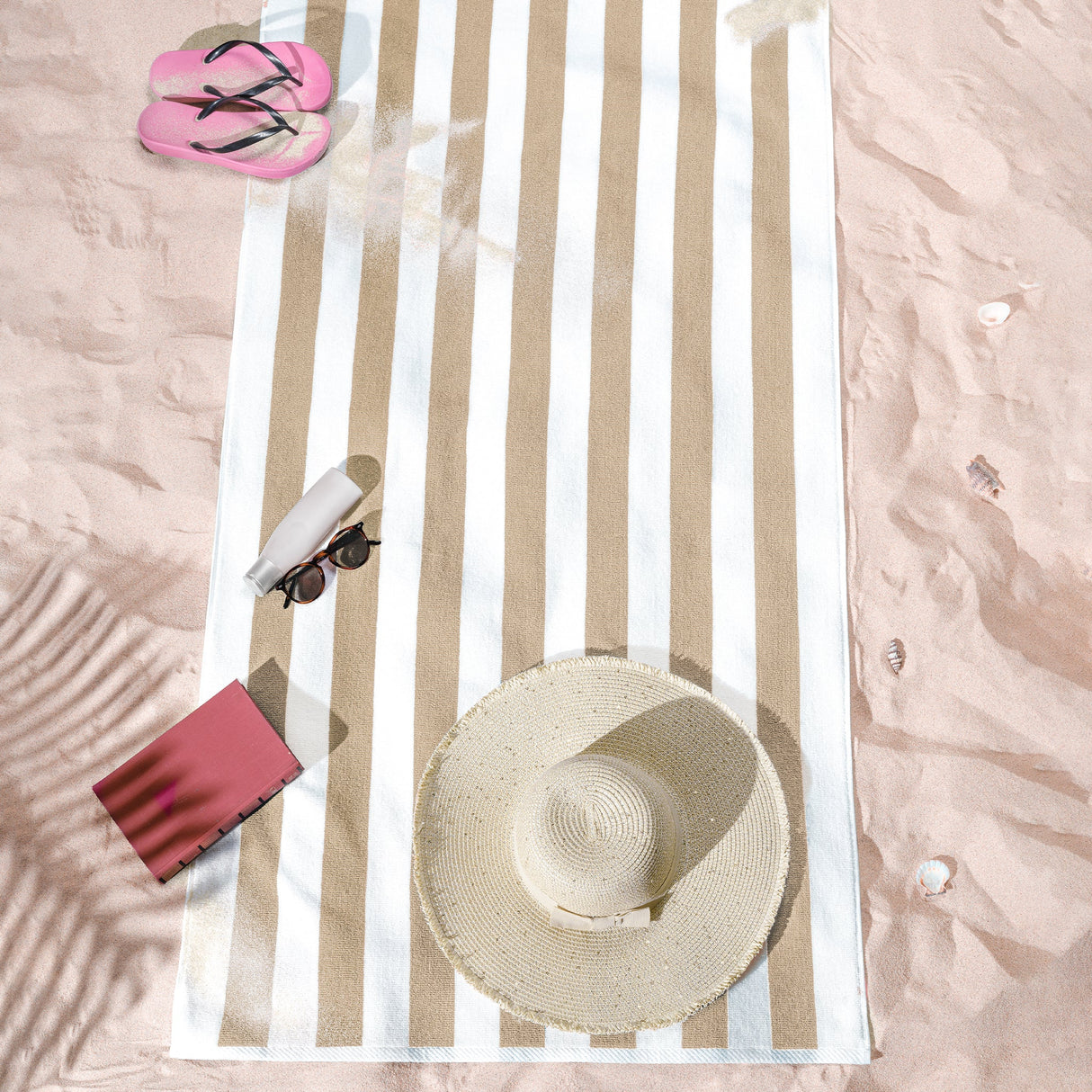 American Soft Linen, Premium Cotton 4 Pack Beach Towels, 30" x 60" Cabana Striped Pool Towels From American Soft Linen