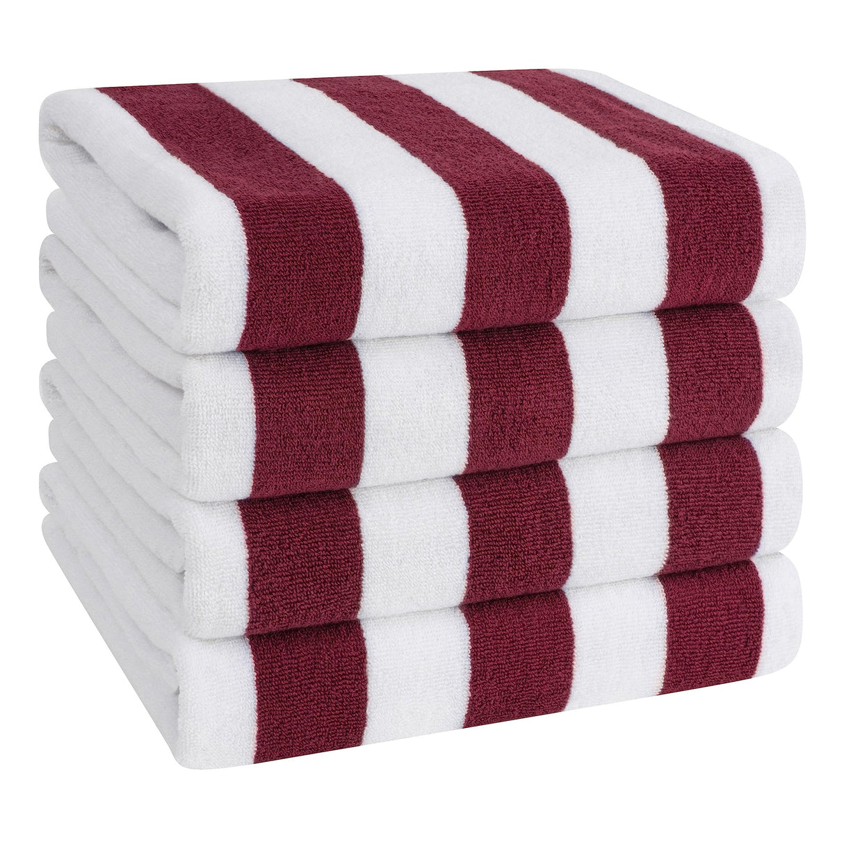 American Soft Linen, Premium Cotton 4 Pack Beach Towels, 30" x 60" Cabana Striped Pool Towels From American Soft Linen