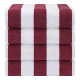 American Soft Linen, Premium Cotton 4 Pack Beach Towels, 30" x 60" Cabana Striped Pool Towels From American Soft Linen