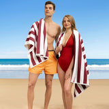 American Soft Linen, Premium Cotton 4 Pack Beach Towels, 30" x 60" Cabana Striped Pool Towels From American Soft Linen