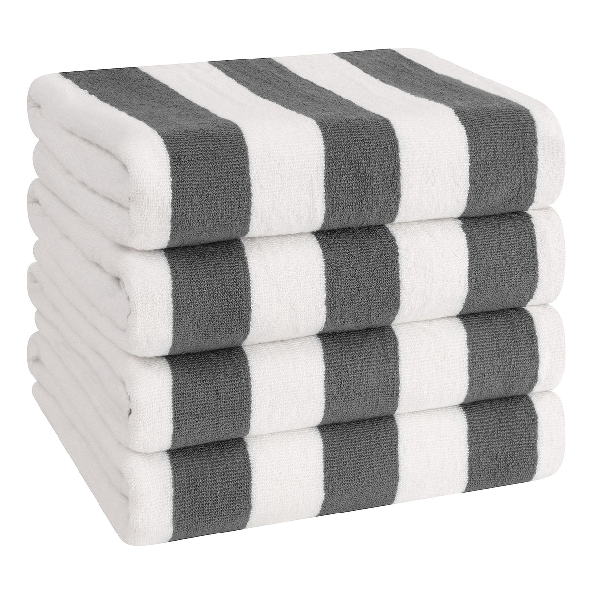 American Soft Linen, Premium Cotton 4 Pack Beach Towels, 30" x 60" Cabana Striped Pool Towels From American Soft Linen
