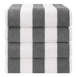 American Soft Linen, Premium Cotton 4 Pack Beach Towels, 30" x 60" Cabana Striped Pool Towels From American Soft Linen