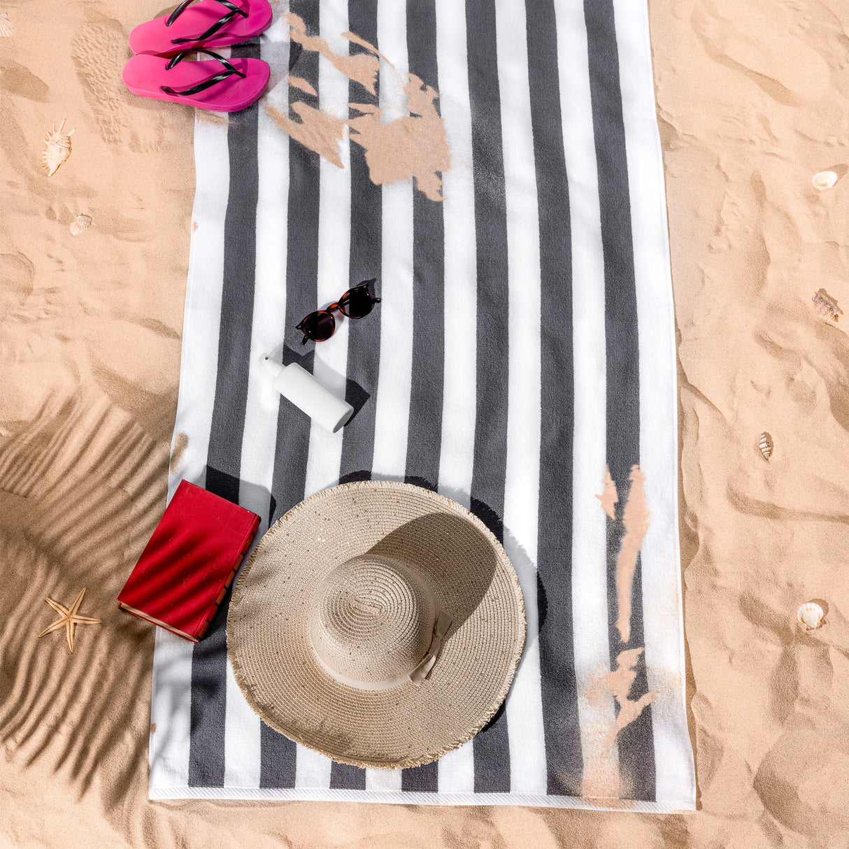 American Soft Linen, Premium Cotton 4 Pack Beach Towels, 30" x 60" Cabana Striped Pool Towels From American Soft Linen