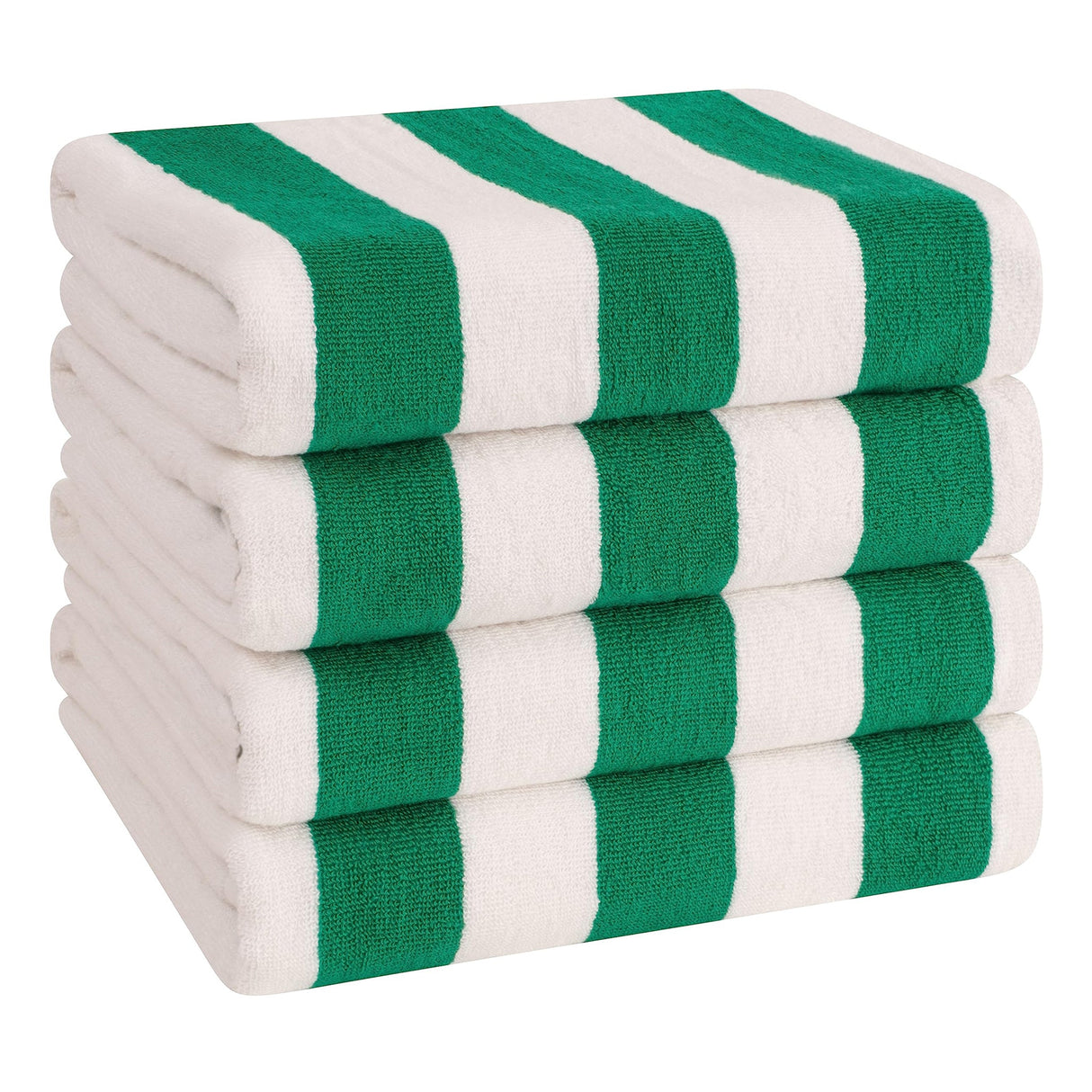 American Soft Linen, Premium Cotton 4 Pack Beach Towels, 30" x 60" Cabana Striped Pool Towels From American Soft Linen