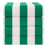 American Soft Linen, Premium Cotton 4 Pack Beach Towels, 30" x 60" Cabana Striped Pool Towels From American Soft Linen