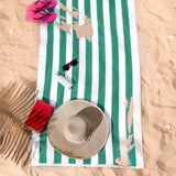 American Soft Linen, Premium Cotton 4 Pack Beach Towels, 30" x 60" Cabana Striped Pool Towels From American Soft Linen