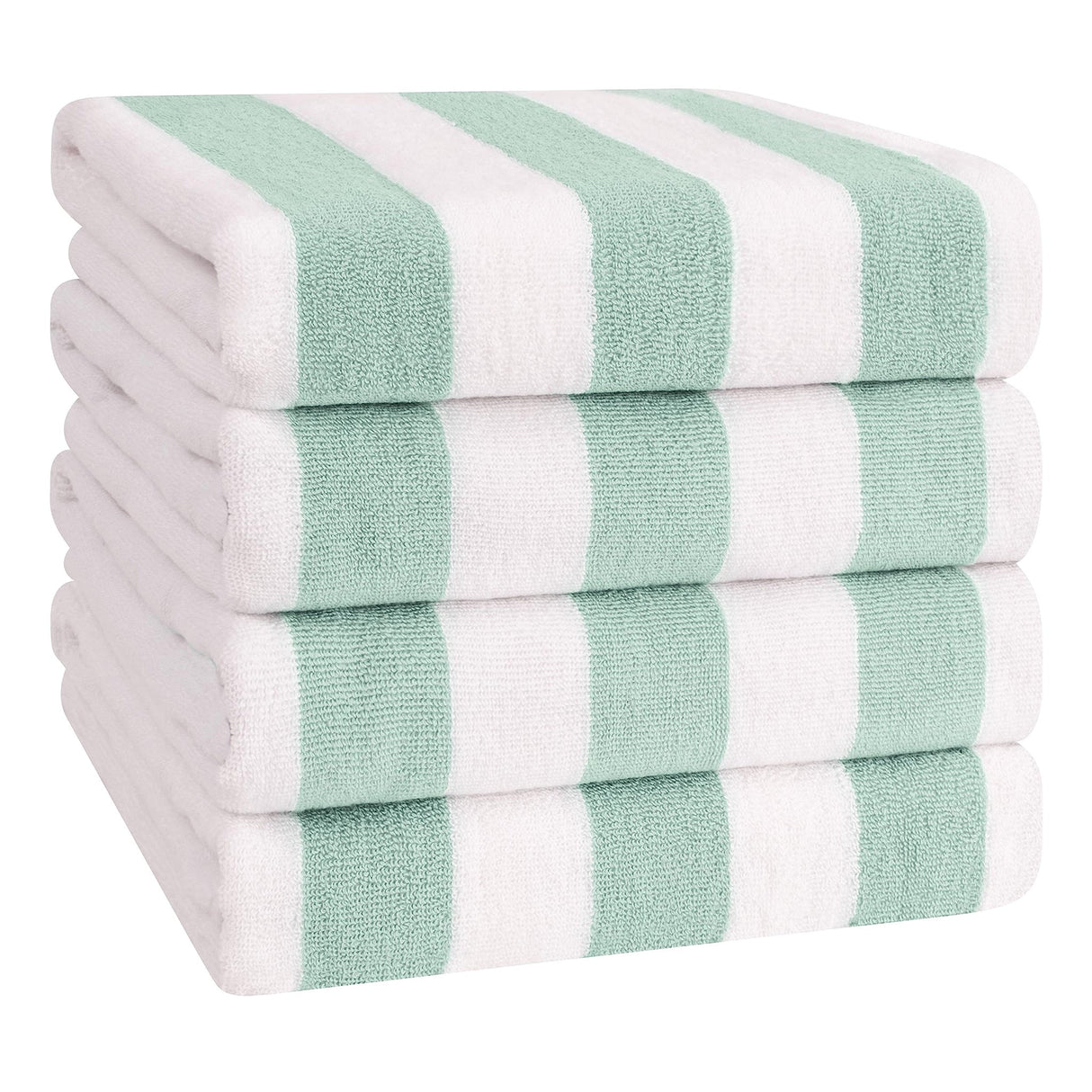 American Soft Linen, Premium Cotton 4 Pack Beach Towels, 30" x 60" Cabana Striped Pool Towels From American Soft Linen