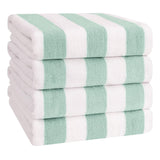 American Soft Linen, Premium Cotton 4 Pack Beach Towels, 30" x 60" Cabana Striped Pool Towels From American Soft Linen