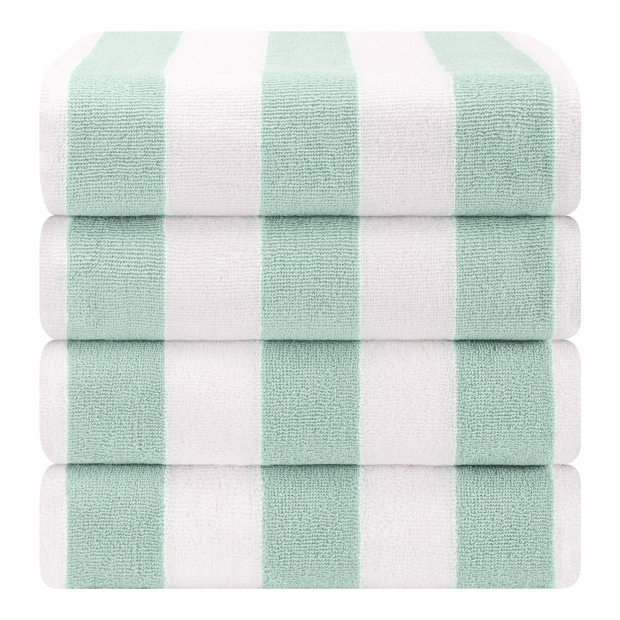 American Soft Linen, Premium Cotton 4 Pack Beach Towels, 30" x 60" Cabana Striped Pool Towels From American Soft Linen