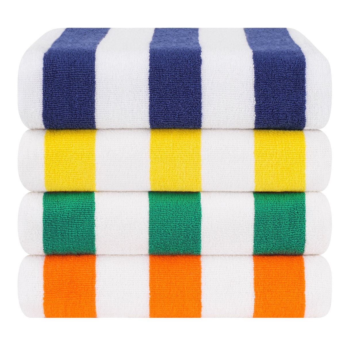 American Soft Linen, Premium Cotton 4 Pack Beach Towels, 30" x 60" Cabana Striped Pool Towels From American Soft Linen
