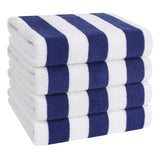 American Soft Linen, Premium Cotton 4 Pack Beach Towels, 30" x 60" Cabana Striped Pool Towels From American Soft Linen