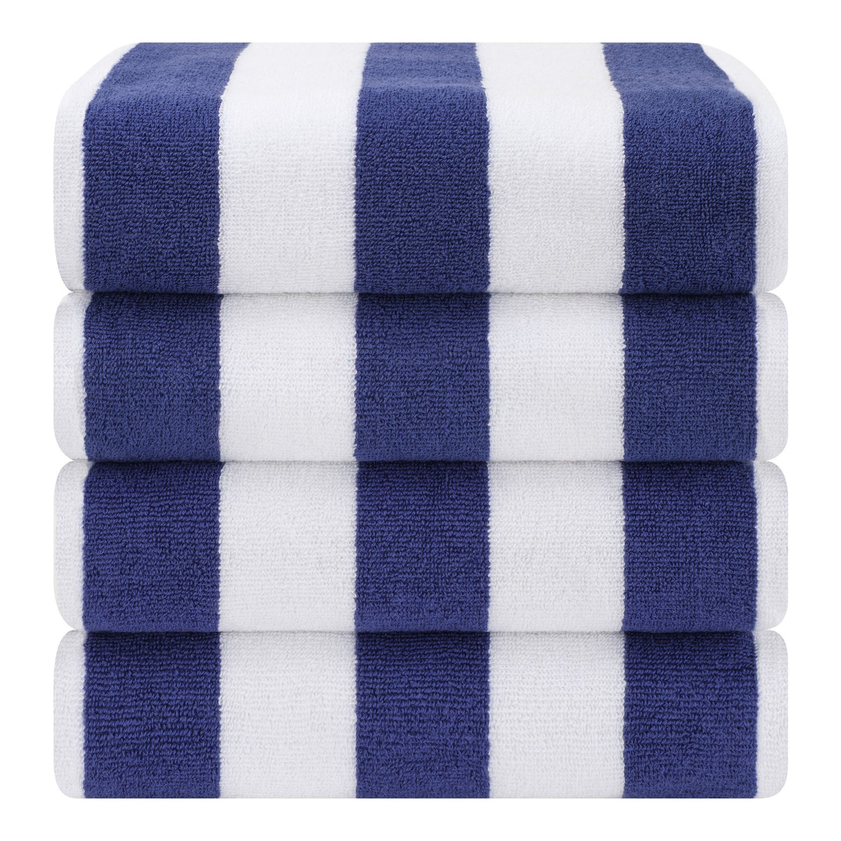 American Soft Linen, Premium Cotton 4 Pack Beach Towels, 30" x 60" Cabana Striped Pool Towels From American Soft Linen