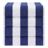 American Soft Linen, Premium Cotton 4 Pack Beach Towels, 30" x 60" Cabana Striped Pool Towels From American Soft Linen