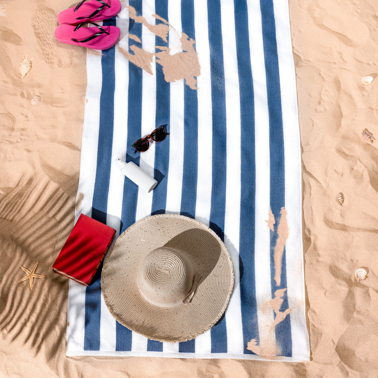 American Soft Linen, Premium Cotton 4 Pack Beach Towels, 30" x 60" Cabana Striped Pool Towels From American Soft Linen