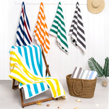 American Soft Linen, Premium Cotton 4 Pack Beach Towels, 30" x 60" Cabana Striped Pool Towels From American Soft Linen
