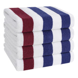 American Soft Linen, Premium Cotton 4 Pack Beach Towels, 30" x 60" Cabana Striped Pool Towels From American Soft Linen