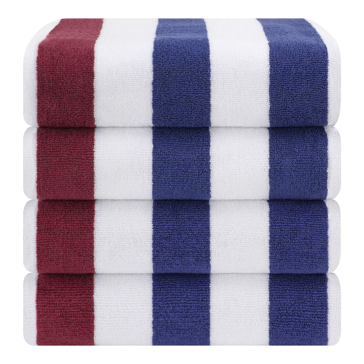 American Soft Linen, Premium Cotton 4 Pack Beach Towels, 30" x 60" Cabana Striped Pool Towels From American Soft Linen