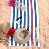 American Soft Linen, Premium Cotton 4 Pack Beach Towels, 30" x 60" Cabana Striped Pool Towels From American Soft Linen