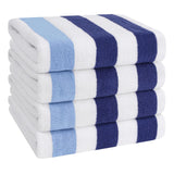 American Soft Linen, Premium Cotton 4 Pack Beach Towels, 30" x 60" Cabana Striped Pool Towels From American Soft Linen