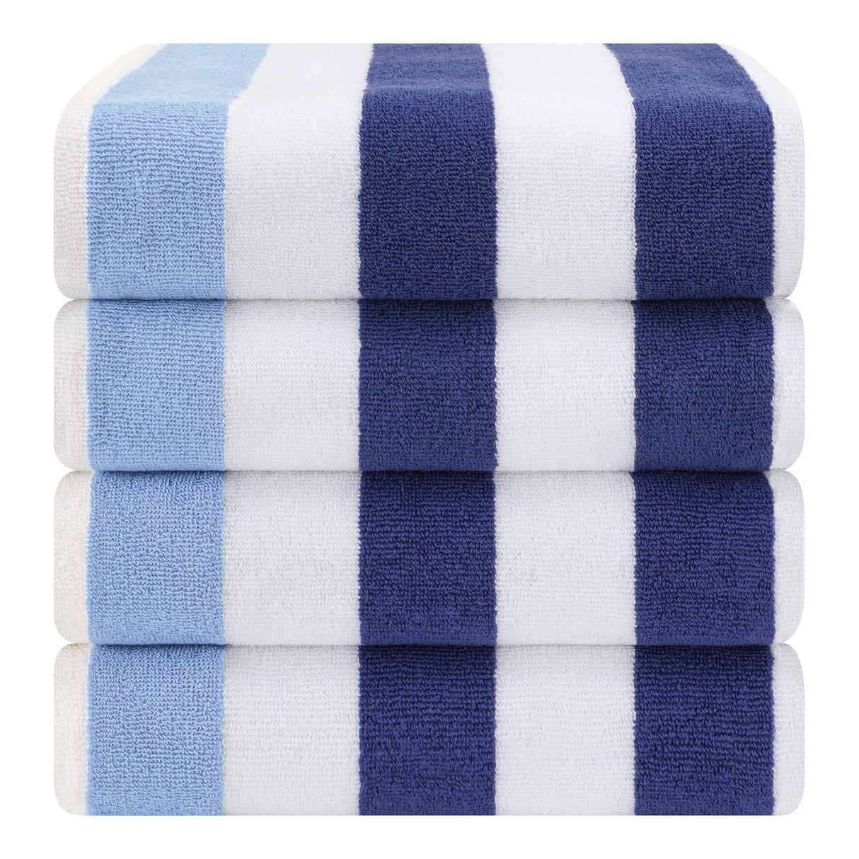 American Soft Linen, Premium Cotton 4 Pack Beach Towels, 30" x 60" Cabana Striped Pool Towels From American Soft Linen