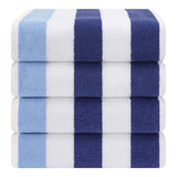 American Soft Linen, Premium Cotton 4 Pack Beach Towels, 30" x 60" Cabana Striped Pool Towels From American Soft Linen