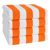 American Soft Linen, Premium Cotton 4 Pack Beach Towels, 30" x 60" Cabana Striped Pool Towels From American Soft Linen