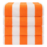 American Soft Linen, Premium Cotton 4 Pack Beach Towels, 30" x 60" Cabana Striped Pool Towels From American Soft Linen