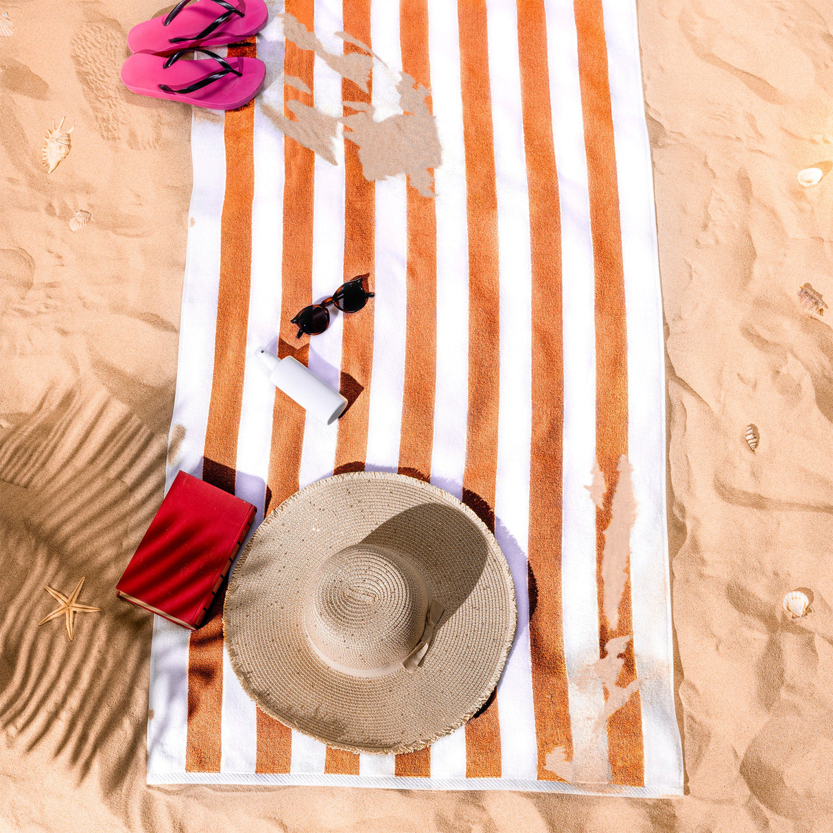 American Soft Linen, Premium Cotton 4 Pack Beach Towels, 30" x 60" Cabana Striped Pool Towels From American Soft Linen