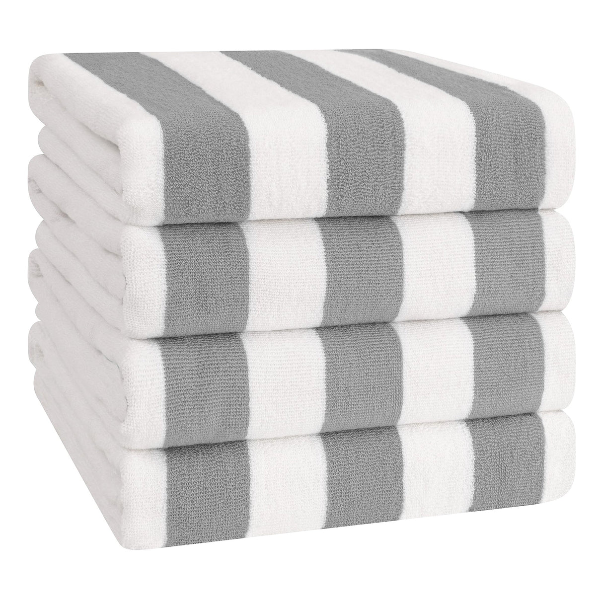 American Soft Linen, Premium Cotton 4 Pack Beach Towels, 30" x 60" Cabana Striped Pool Towels From American Soft Linen