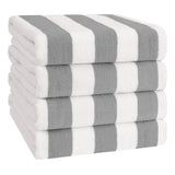 American Soft Linen, Premium Cotton 4 Pack Beach Towels, 30" x 60" Cabana Striped Pool Towels From American Soft Linen