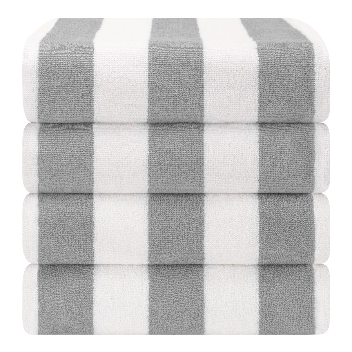 American Soft Linen, Premium Cotton 4 Pack Beach Towels, 30" x 60" Cabana Striped Pool Towels From American Soft Linen