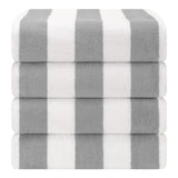 American Soft Linen, Premium Cotton 4 Pack Beach Towels, 30" x 60" Cabana Striped Pool Towels From American Soft Linen