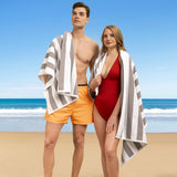American Soft Linen, Premium Cotton 4 Pack Beach Towels, 30" x 60" Cabana Striped Pool Towels From American Soft Linen