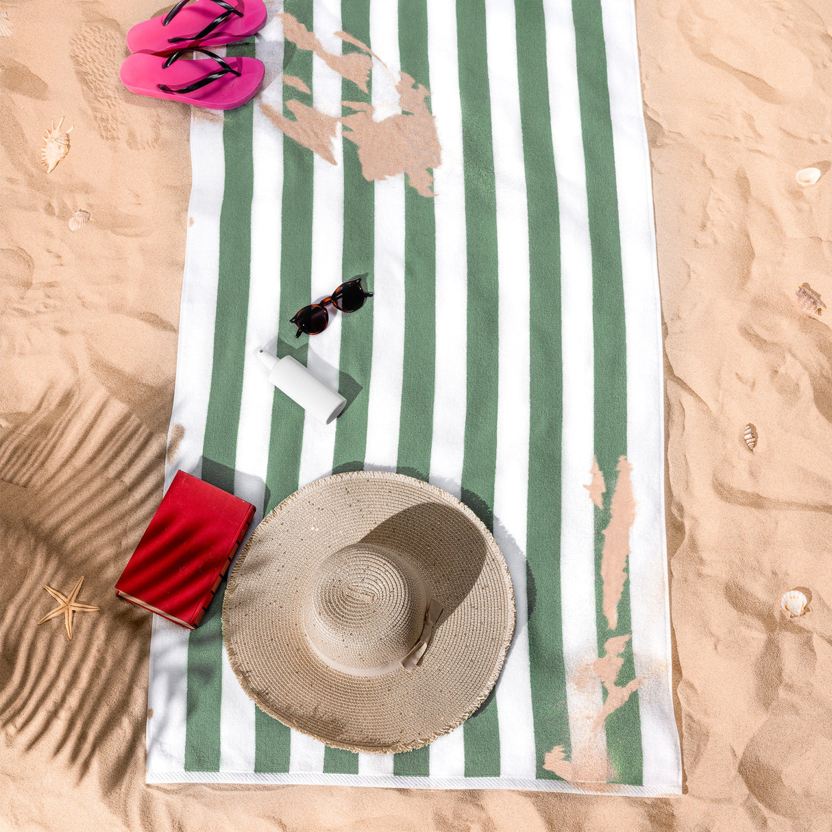 American Soft Linen, Premium Cotton 4 Pack Beach Towels, 30" x 60" Cabana Striped Pool Towels From American Soft Linen