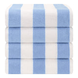 American Soft Linen, Premium Cotton 4 Pack Beach Towels, 30" x 60" Cabana Striped Pool Towels From American Soft Linen