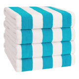 American Soft Linen, Premium Cotton 4 Pack Beach Towels, 30" x 60" Cabana Striped Pool Towels From American Soft Linen