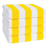American Soft Linen, Premium Cotton 4 Pack Beach Towels, 30" x 60" Cabana Striped Pool Towels From American Soft Linen