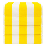 American Soft Linen, Premium Cotton 4 Pack Beach Towels, 30" x 60" Cabana Striped Pool Towels From American Soft Linen