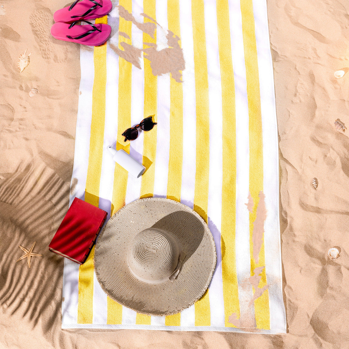 American Soft Linen, Premium Cotton 4 Pack Beach Towels, 30" x 60" Cabana Striped Pool Towels From American Soft Linen