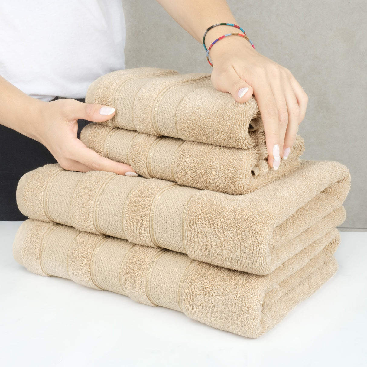 Salem 6 Piece 100% Cotton Luxury Bath Towel Set From American Soft Linen