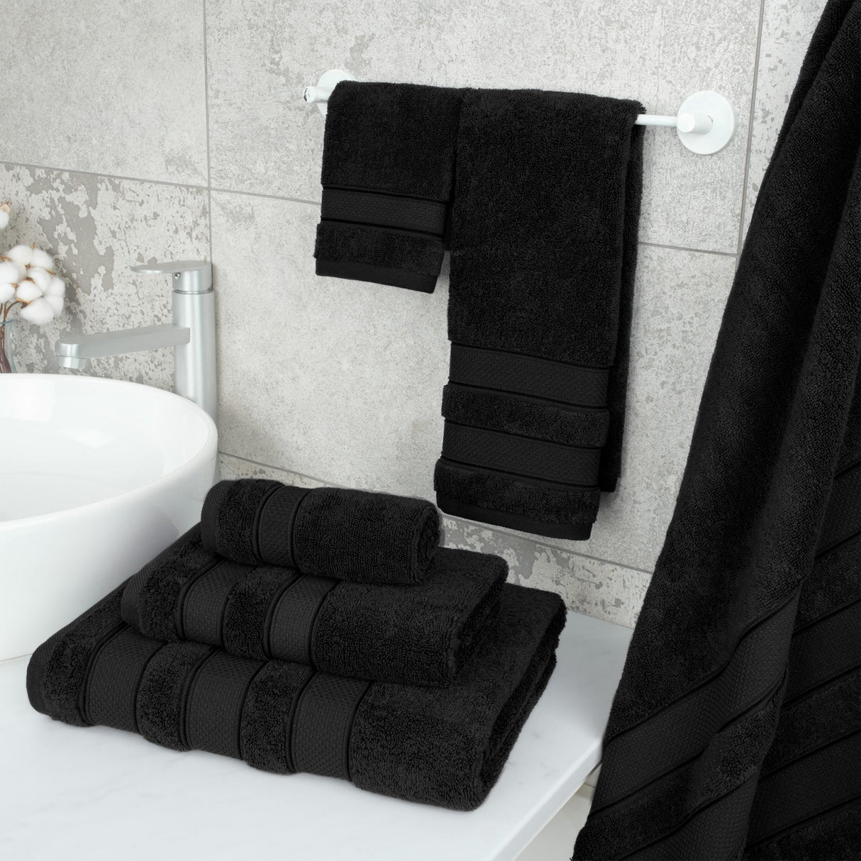 Salem 6 Piece 100% Cotton Luxury Bath Towel Set From American Soft Linen