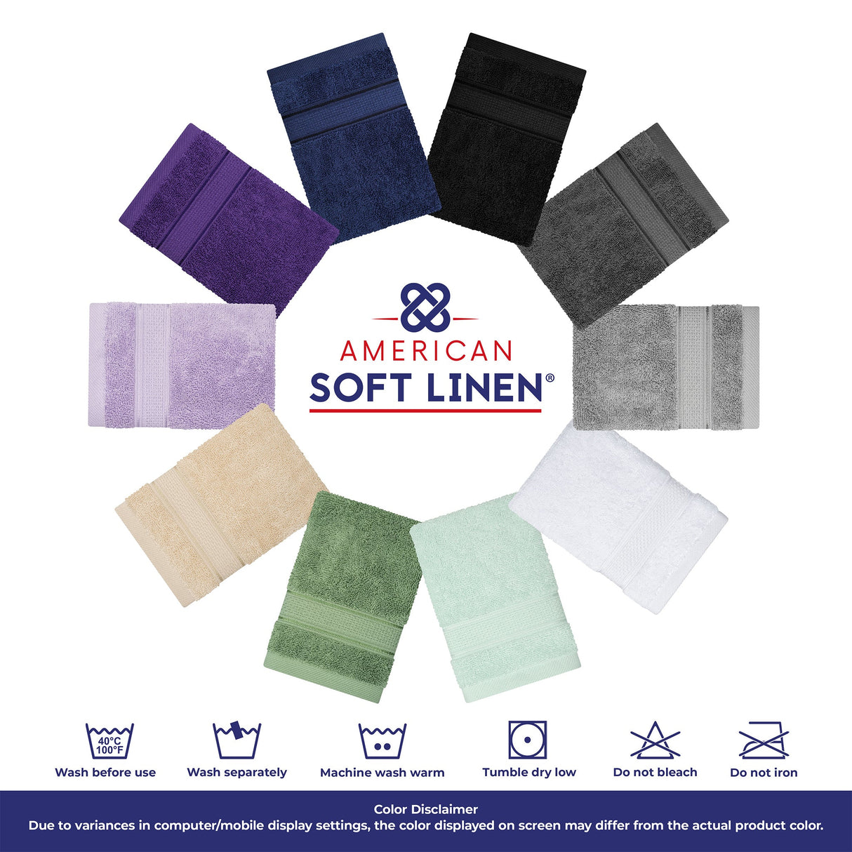 Salem 6 Piece 100% Cotton Luxury Bath Towel Set From American Soft Linen