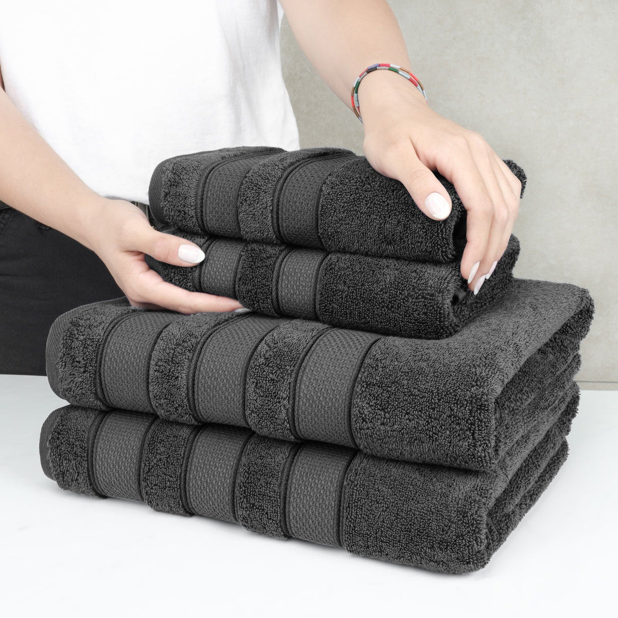 Salem 6 Piece 100% Cotton Luxury Bath Towel Set From American Soft Linen