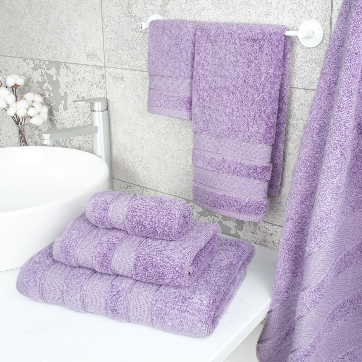 Salem 6 Piece 100% Cotton Luxury Bath Towel Set From American Soft Linen