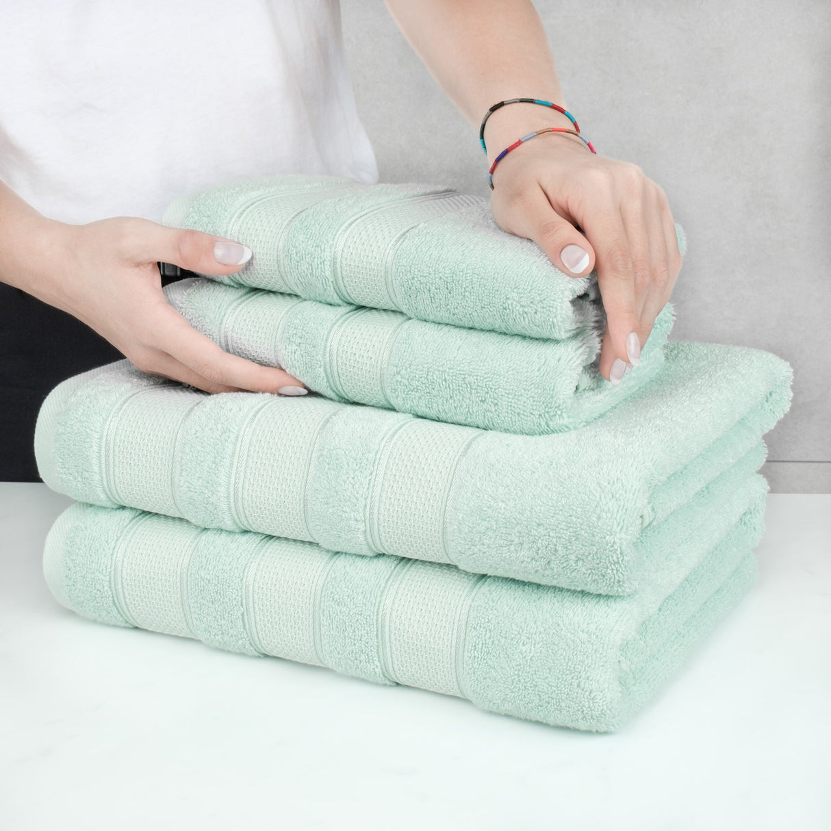 Salem 6 Piece 100% Cotton Luxury Bath Towel Set From American Soft Linen