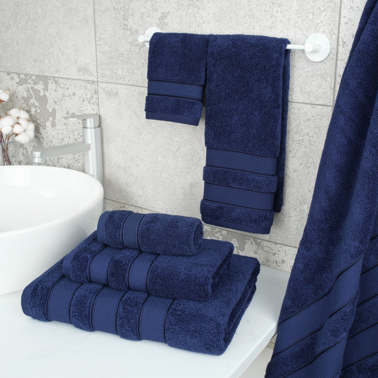 Salem 6 Piece 100% Cotton Luxury Bath Towel Set From American Soft Linen
