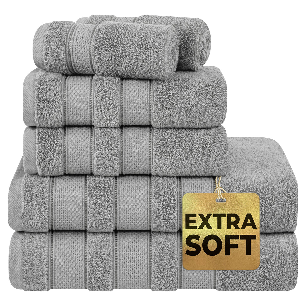 Salem 6 Piece 100% Cotton Luxury Bath Towel Set From American Soft Linen