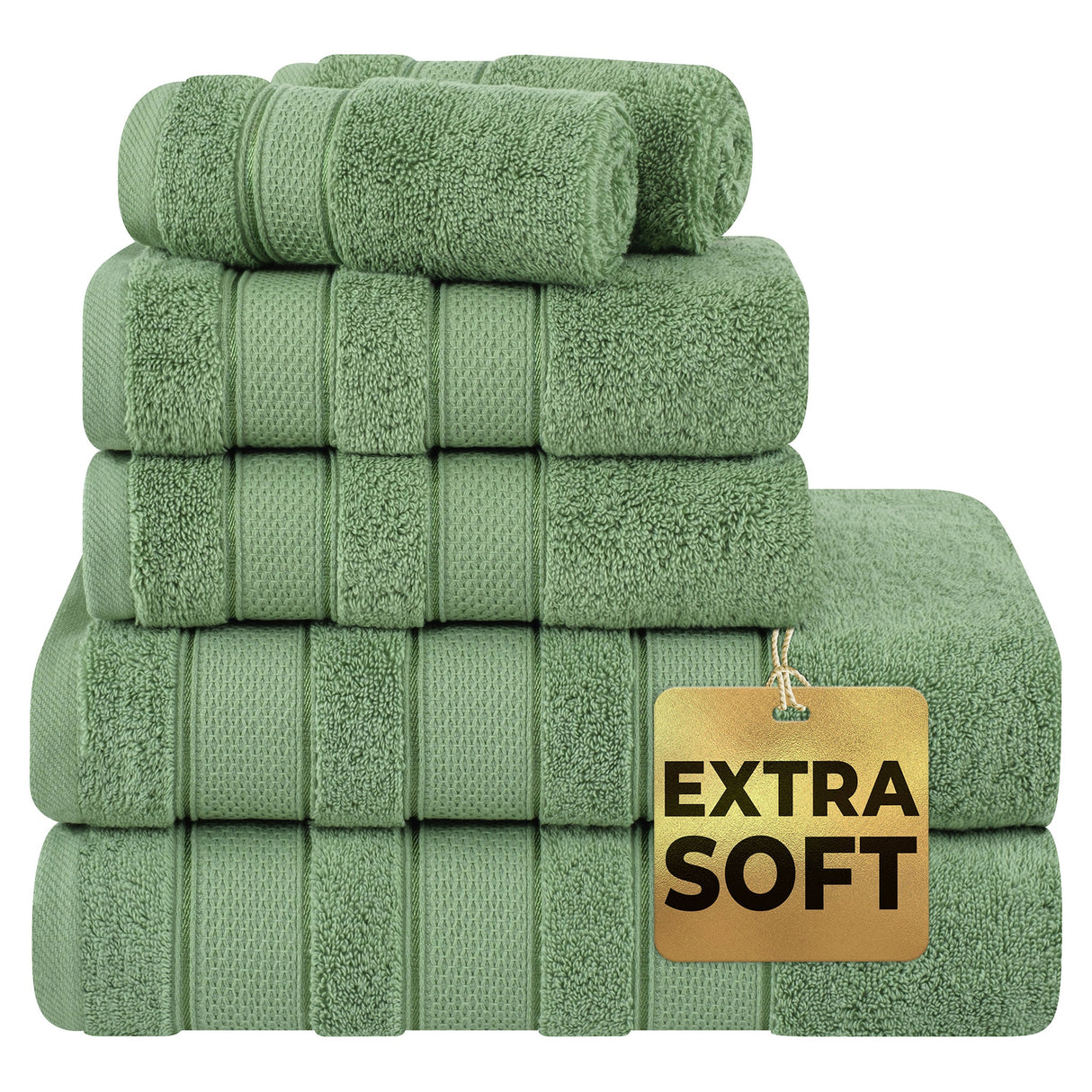 Salem 6 Piece 100% Cotton Luxury Bath Towel Set From American Soft Linen